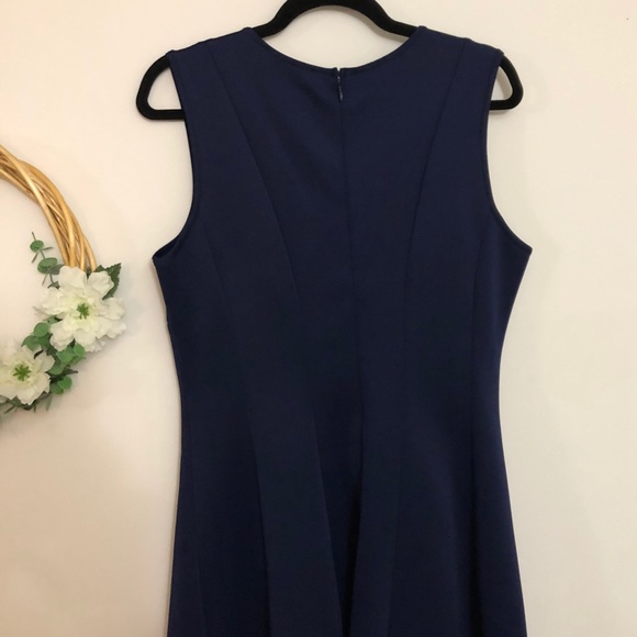 Donna Ricco NY Sleeveless Lace Hem Dress Navy - Picture 3 of 9